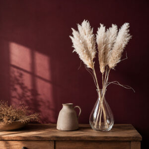 Pampas Grass Evita, Natural White, Dried, Extra Fluffy, 115cm Plume 40cm