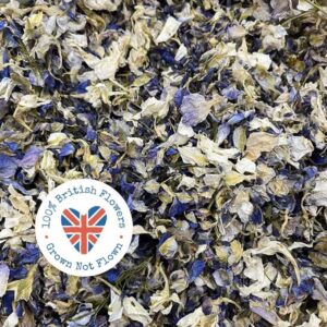 Confetti Natural Biodegradable Petals, ‘Something Blue…” (Dried Larkspur & Scented Lavender) BRITISH FLOWERS