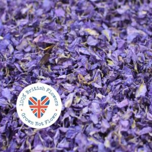Confetti Natural Biodegradable Petals, Lavender Blue (Dried Larkspur) BRITISH FLOWERS