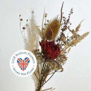 Bouquet, 40cm, Dried Meadow Flowers, “Sepia” BRITISH GROWN