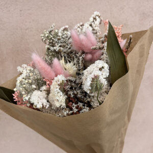 Bouquet Dried Flowers, 50cm, Fantasia White and Pink