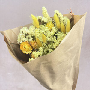 Bouquet Dried Flowers, 50cm, Fantasia Yellow