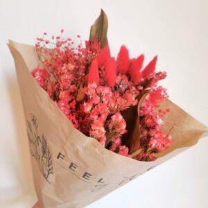 Bouquet Dried Flowers, 50cm, Fantasia Red
