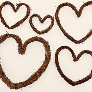 Wreath Hearts, Dried Grape Vine, Natural Brown