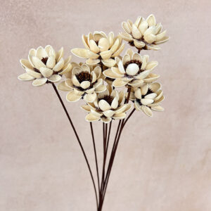 Calendula, Handmade Flowers, White, 60cm