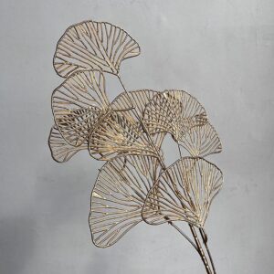 Ginkgo Biloba Skeleton Leaves, Gold, Artificial, 70cm