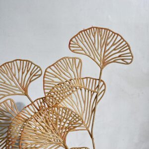 Ginkgo Biloba Skeleton Leaves, Orange, Artificial, 70cm