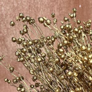 Bubble Flax, Metallic Gold, Dried (Linum) 50cm