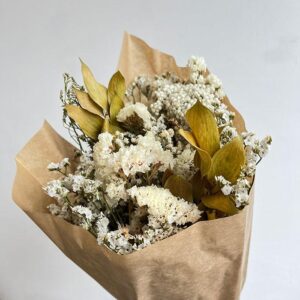 Bouquet Dried Flowers, 50cm, Fantasia White