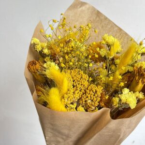 Bouquet Dried Flowers, 50cm, Fantasia Yellow