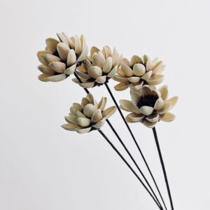Calendula, Handmade Flowers, White, 60cm