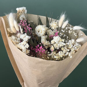 Bouquet Dried Flowers, 50cm, Fantasia Pink and White