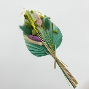Bouquet, Dried Flowers and Palm Spears, Jade Ombré, 27cm