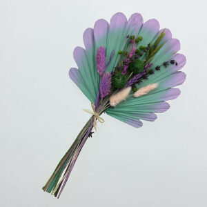 Bouquet, Dried Flowers and Shell Palms, Amethyst Viridian Ombré, 32cm
