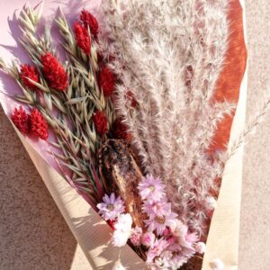 Bouquet Dried Flowers, 55cm, ‘Pink Skies’