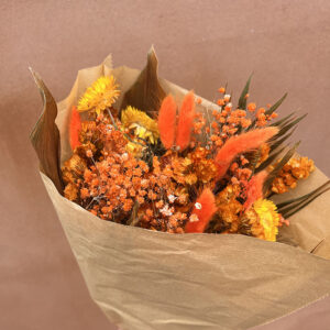 Bouquet Dried Flowers, 50cm, Fantasia Orange