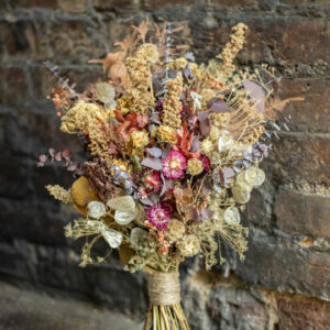 Rustic dried flowers bridal bouquet nancy's tales