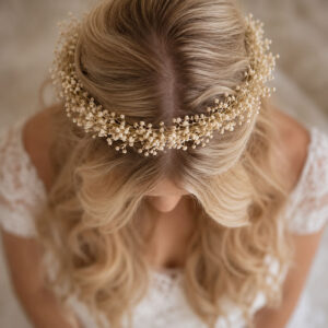 baby's breath flower crown concept