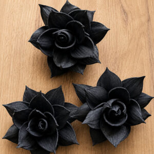 Sola Wood Flowers, Dahlia, Black, 5cm