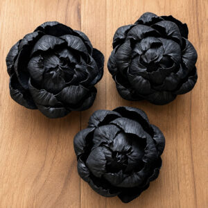 Sola Wood Flowers, Peony, Black, 8cm