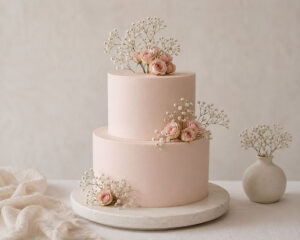 dried flowers wedding cake concept