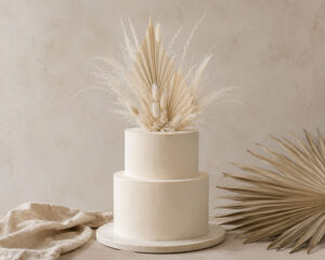 dried palm spear cake topper concept