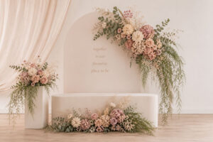 romatic pastels dried flowers wedding concept