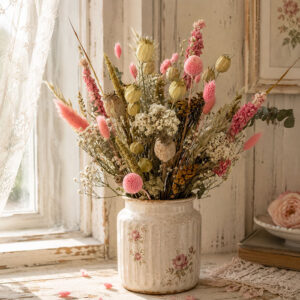 A Large Dried Flower Bouquet, Sweet Delphi (We Dried Our Best) 50cm