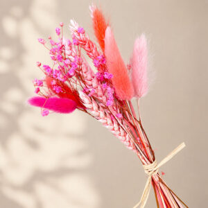 A Mini Dried Flower Bouquet, Pink Charm, 25cm (We Dried Our Best)